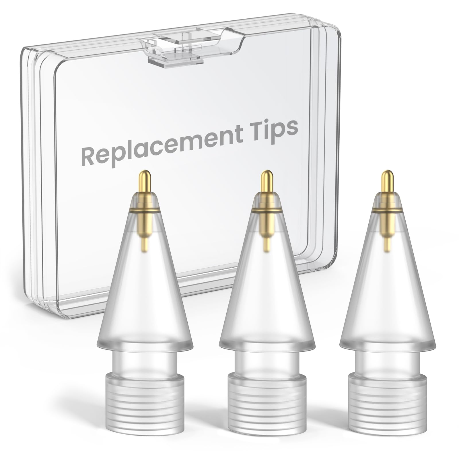 Apple Pencil Pro ＋純正Tips2個 Amazon.com: 4 Pcs Upgraded (Pen Like) Pencil Tips fits for